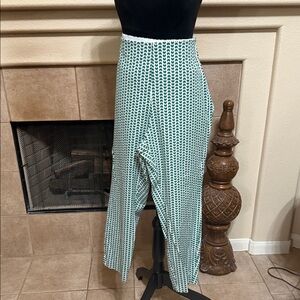 a new day Asymmetrical Green and White Skirt